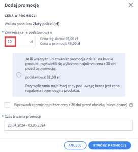 Nowy sposób ustawiania ceny promocyjnej Nowy sposób ustawiania ceny promocyjnej