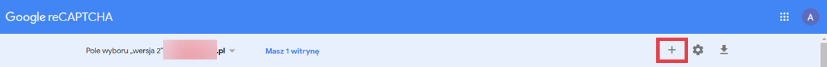 Skonfiguruj reCAPTCHA dla wybranej witryny w panelu Google > reCAPTCHA > v3 Admin Console > Domena