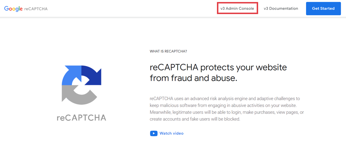 Otwórz konsole administracyjną w Google Google > reCAPTCHA > v3 Admin Console