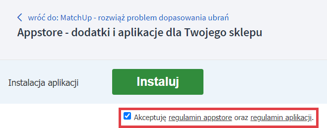 Zapoznaj się i zaakceptuj regulamin Appstore oraz aplikacji Zapoznaj się i zaakceptuj regulamin Appstore oraz aplikacji