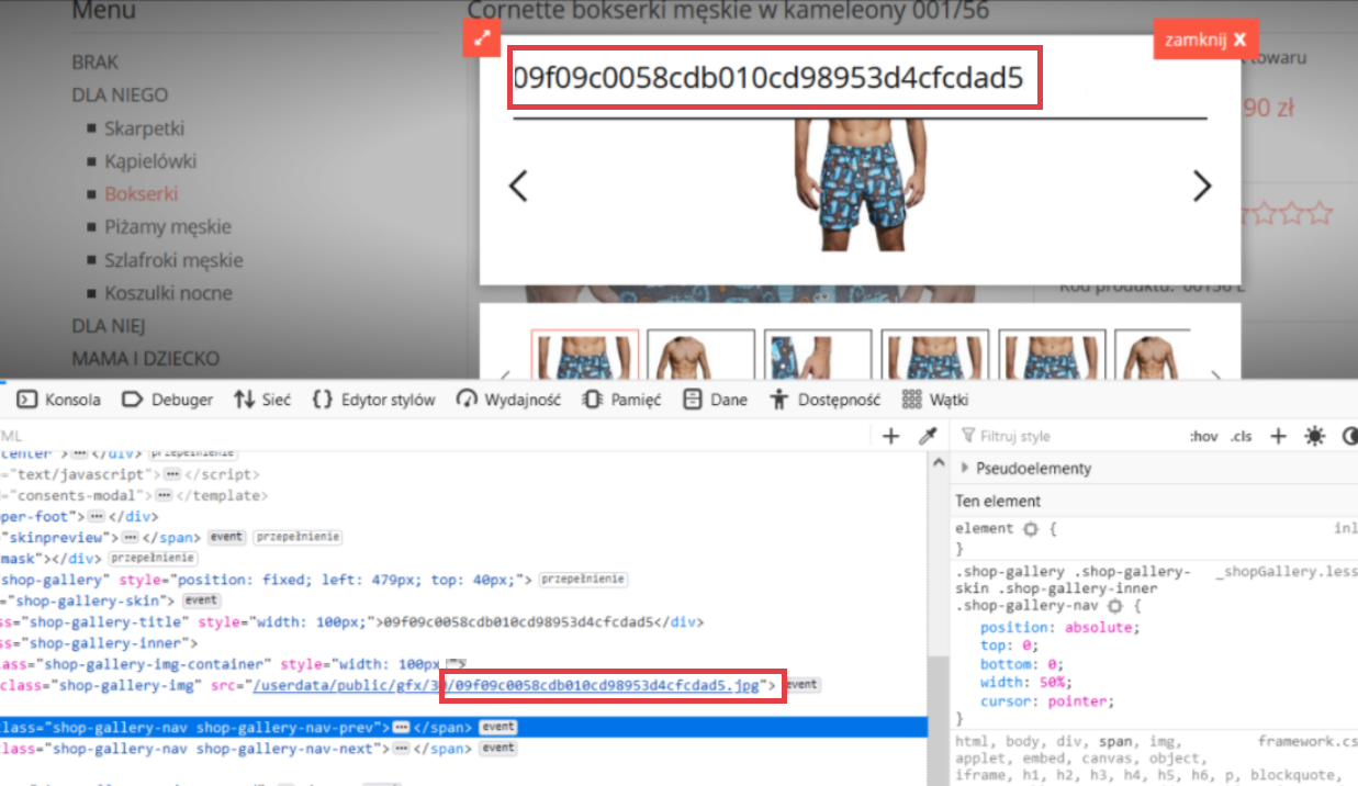 Popraw nazwę zdjęcia za pomocą parametru ALT Strona sklepu internetowego > Karta produktu > Galeria > Zdjęcie > Nazwa zdjęcia