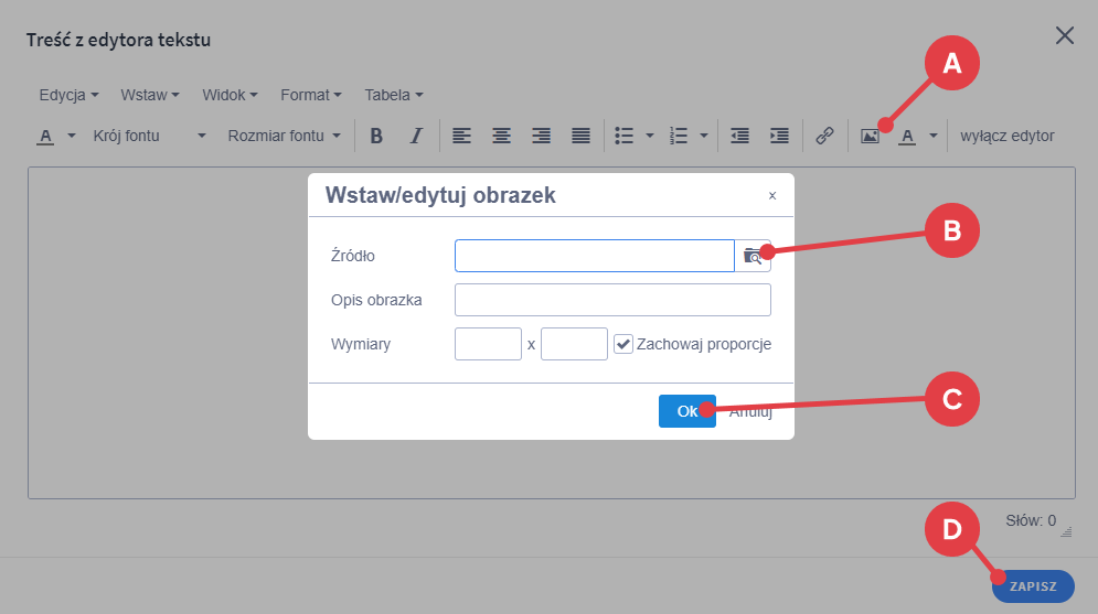 Edytor tekstu > Dodawanie obrazka