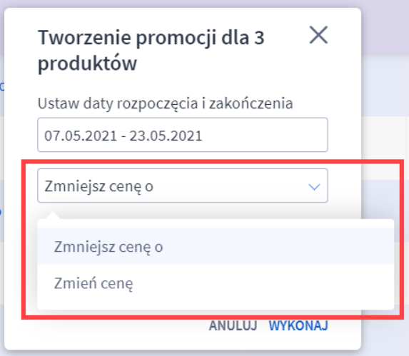 Ustawianie promocji dla wielu produktów jedocześnie, poprzedni mechanizm Ustawianie promocji dla wielu produktów jedocześnie, poprzedni mechanizm