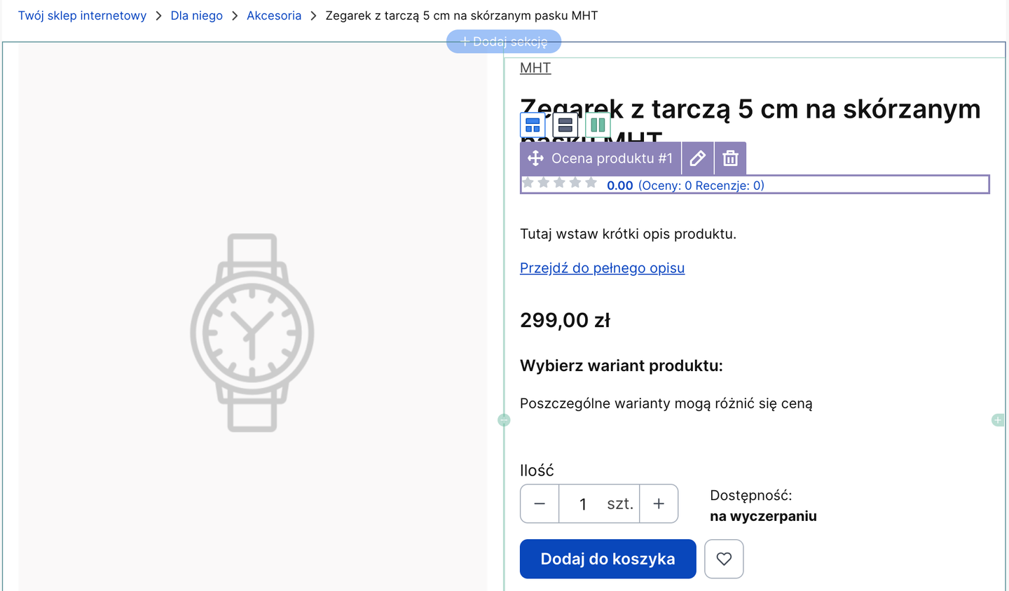 Nowy widok siatki i dodanych do niej elementów jest bardziej czytelny Shoper Visual Editor Storefront czytelniejszy wygląd siatki