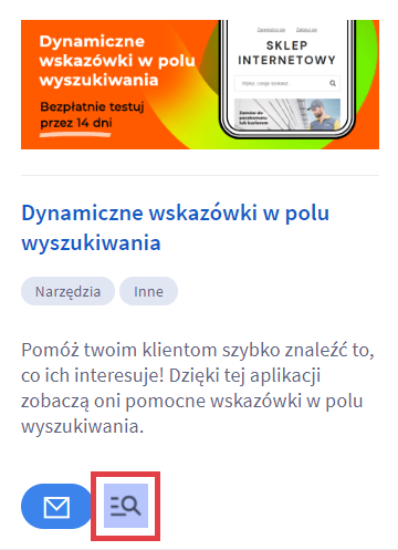 Dynamiczne wskazówki w polu wyszukiwania Panel administracyjny sklepu Shoper > Dodatki i integracje > Aplikacje