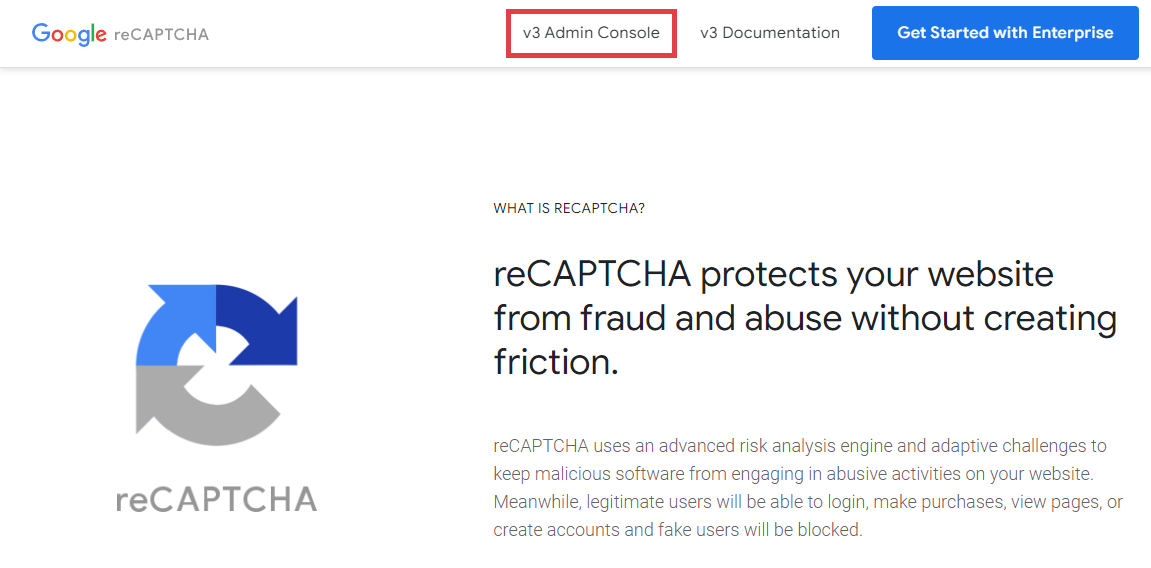 Panel logowania reCAPTCHA