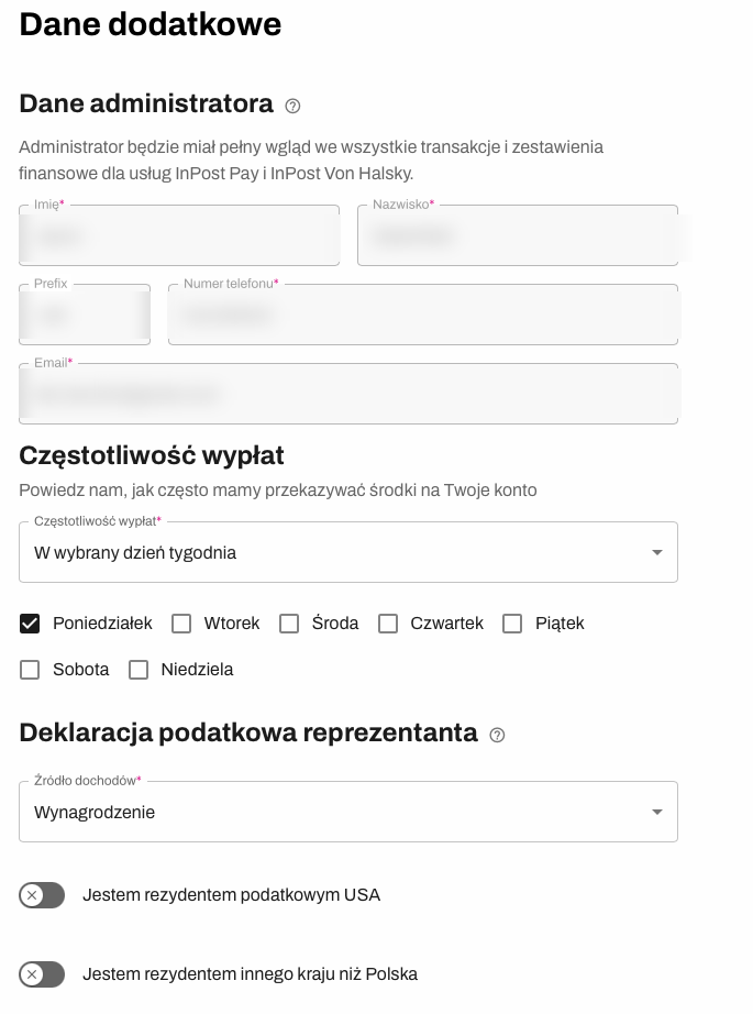 Uzupełnij dane dodatkowe Uzupełnij dane dodatkowe