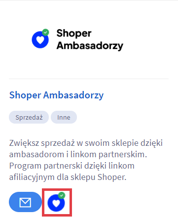 Konfiguracja aplikacji Shoper Ambasadorzy