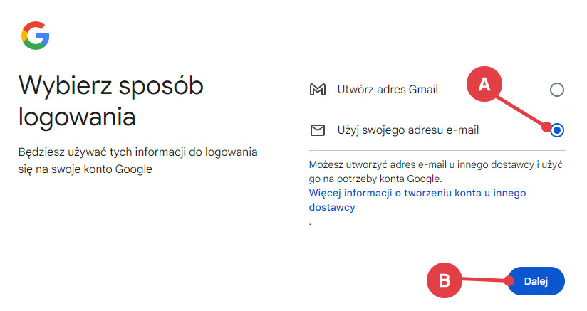 Powiązanie adresu e-mail InPost Pay z kontem Google