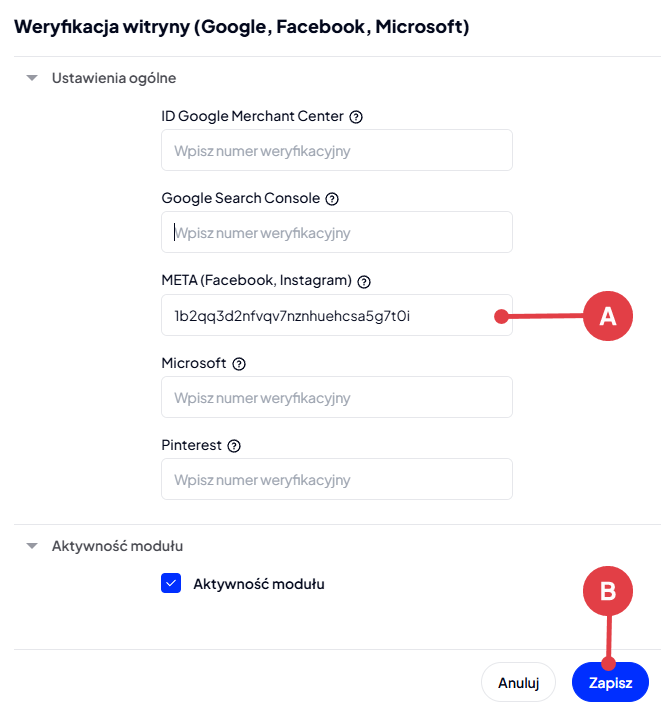 Shoper Visual Editor > Pop-upy i dodatki > Weryfikacja witryny