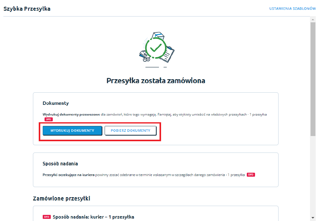 Szybka Przesyłka: Przesylka zamówiona