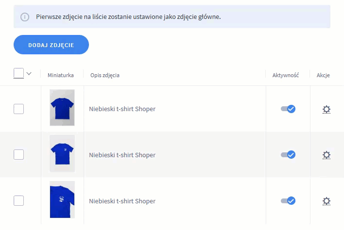 Edycja produktu > Galeria zdjęć