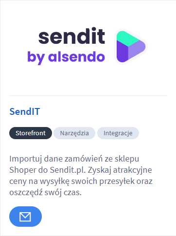 Aplikacja została zainstalowana Panel administracyjny sklepu Shoper > Dodatki i integracje > Moje aplikacje