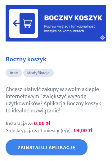 Panel administracyjny sklepu Shoper > Dodatki i integracje > Aplikacje