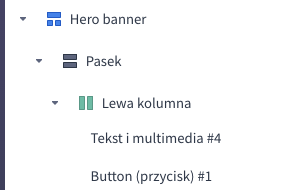 Sekcja z własną nazwą widoczna w strukturze strony Shoper Visual Editor - Nadawanie nazwy elementom szablonu