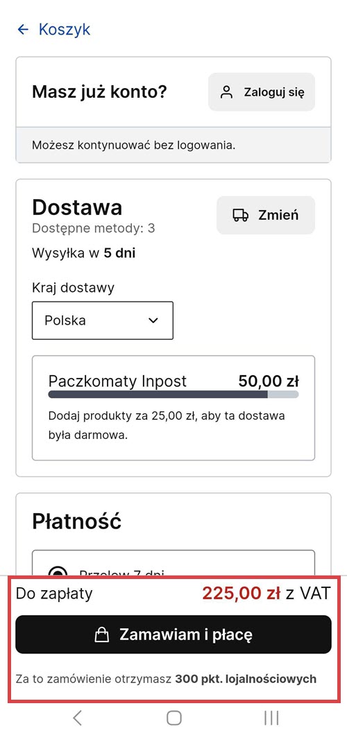 Shoper Visual Editor >Pop-upy i dodatki > Przyklejone elementy strony (mobile)