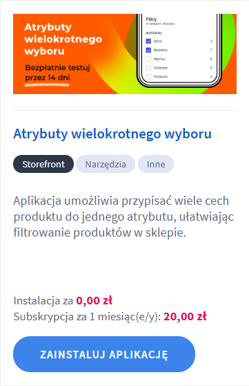Panel administracyjny sklepu Shoper > Dodatki i integracje > Aplikacje