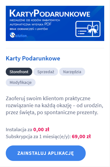 Panel administracyjny sklepu Shoper > Dodatki i integracje > Aplikacje