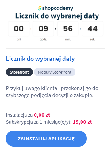Aplikacja: Licznik do wybranej daty