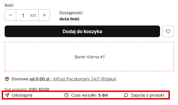 Trzy elementy karty produktu ułożone obok siebie Trzy elementy karty produktu ułożone obok siebie