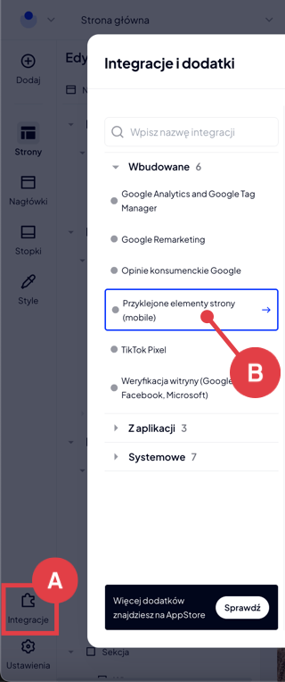 Shoper Visual Editor > Pop-upy i dodatki > Przyklejone elementy strony
