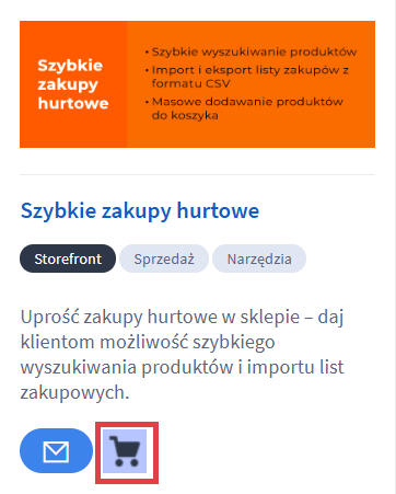 Skonfiguruj aplikację Szybkie zakupy hurtowe po instalacji w sklepie Shoper