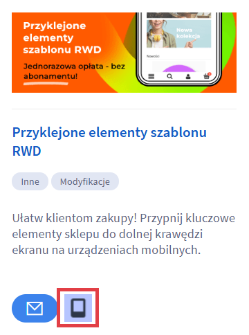 Skonfiguruj aplikację Przyklejone elementy szablonu RWD Konfiguracja aplikacji Przyklejone elementy szablonu RWD w sklepie Shoper