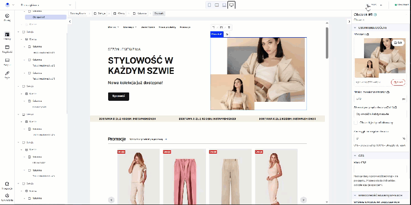 Możliwość przybliżania i oddalania edytowanej strony w nowej odsłonie Shoper Visual Editor
