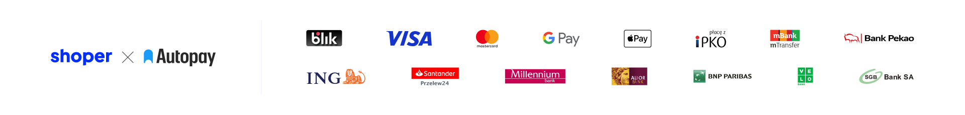 Baner Shoper Płatności i Autopay z płatnościami online i kartami płatniczymi