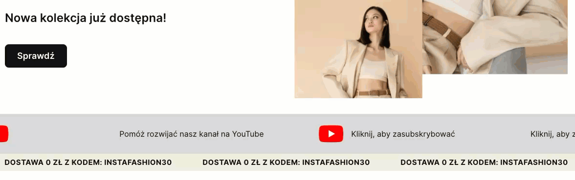 Nowy moduł: Scroller, umożliwia umieszczenie animowanego paska z dowolną treścią lub grafiką