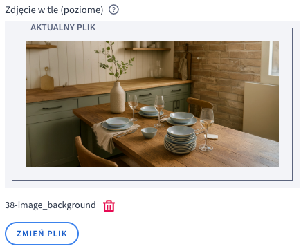 Dodaj poziomą grafikę w ustawieniach kategorii lub kolekcji Pozioma grafika dodawana do ustawień danej kategorii w sklepie