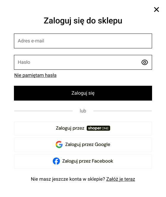 Logowanie do konta w sklepie za pomocą Shoper ONE
