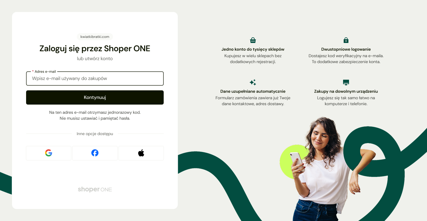 Panel zakładania konta w Shoper ONE