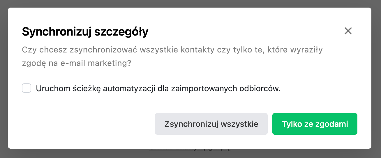 Decydowanie o tym którzy klienci sklepu maja być zsynchronizowani w kontem w MailerLite Decydowanie o tym którzy klienci sklepu maja być zsynchronizowani w kontem w MailerLite