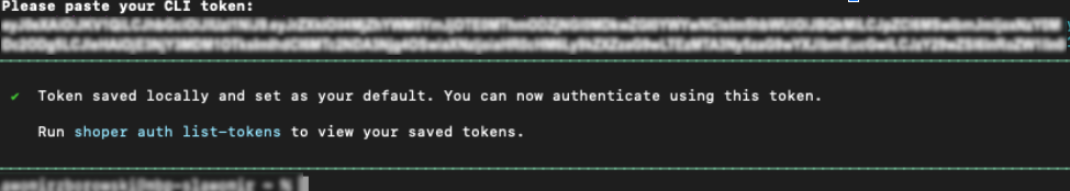 Wklej skopiowany token