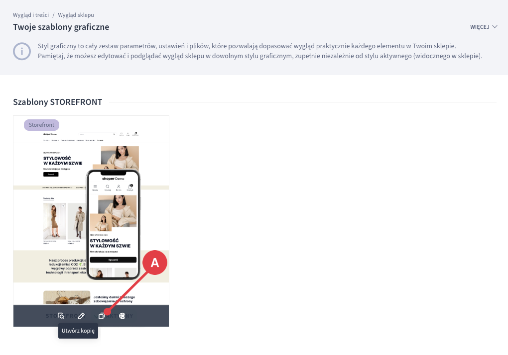 Tworzenie kopii wybranego szablonu graficznego