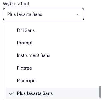Nowy font Plus Jakarta Sans w edytorze szablonu Shoper