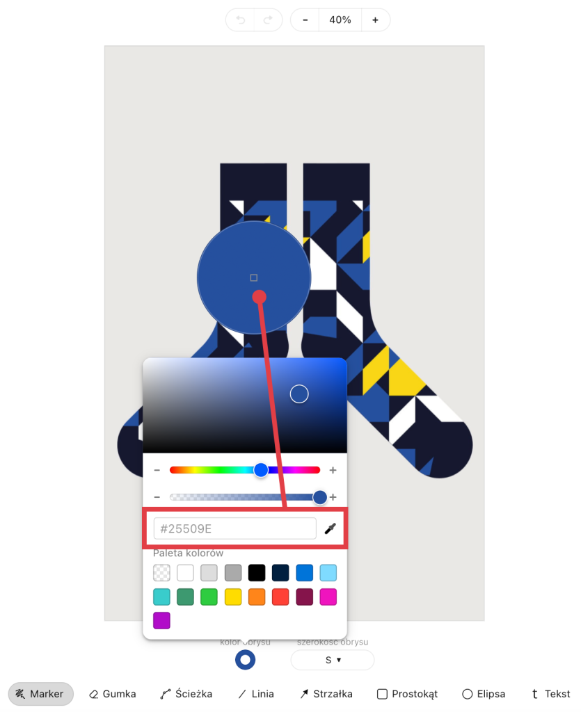 Pipeta w edytorze zdjęć pozwalająca na pobranie konkretnego odcienia koloru z edytowanej grafiki