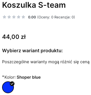 Cena brutto bez stawki VAT widoczna w karcie produktu Cena brutto bez stawki VAT widoczna w karcie produktu
