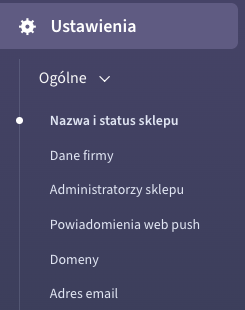 Ustawienia nazwy i statusu sklepu Shoper