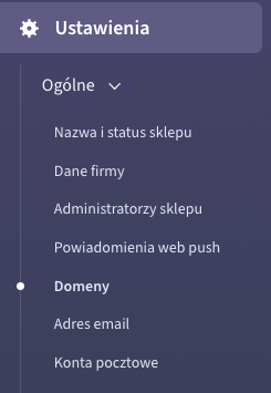 Lista domen w panelu sklepu Shoper