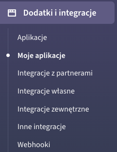 Lista zainstalowanych aplikacji panelu sklepu Shoper