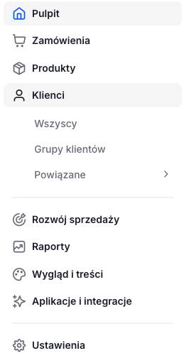 Zmiany w menu bocznym w nowej wersji panelu sklepu Shoper
