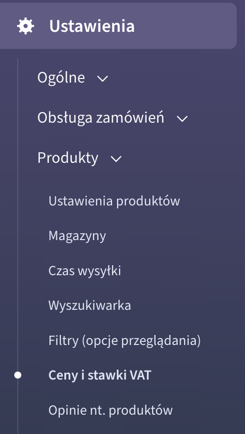 Ustawienia stawek VAT w panelu sklepu Shoper