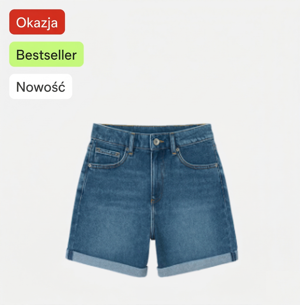 Etykiety produktowe widoczne w karcie produktu w sklepie Shoper