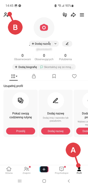 Udostępnij swoje konto na TikTok