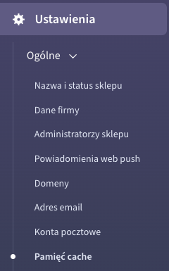 Usuwanie pamięci podręcznej w panelu sklepu Shoper