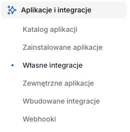 Integracje własne w panelu sklepu Shoper Lokalizacja miejsca, w którym można dodać własne integracje dla szablonu RWD