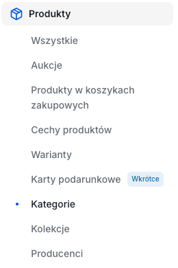 Lokalizacja kategorii produktowych w sklepie Shoper