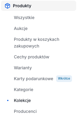 Lista kolekcji w panelu administracyjnym Lokalizacja list kolekcji produktowych w panelu Shoper